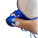 Steve Madden  Size 7.5M Fringly‎ Electric Blue Strappy Fringed High Heel Sandals Photo 4