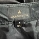 Worthington  Black Faux Leather Silver Stud Detail Skirt Photo 2