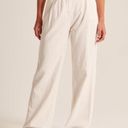 Abercrombie & Fitch Abercrombie Linen-Blend Tailored Wide Leg Pant in White Photo 3