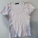 Brandy Melville White Ribbed Shirt Photo 0