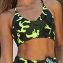 Free People  Bra Small Sports Brami Tide Is High Neon Camo Racerback FP Movement Photo 0