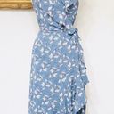 Max Studio NEW  Blue Floral Boho Midi Wrap Dress Summer Spring L Large NWT Photo 0