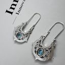 Vintage Blue Bohemian Dangle hoop earrings  Womens Jewelry vintage style Photo 7