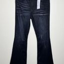 Frame NWT  Le Shape High Flare Jeans 30 Corvo Dark Wash Distressed Denim Black Photo 0