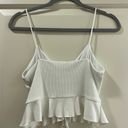 Lovers + Friends White Rib Ruffle Tank Photo 2