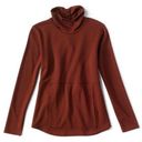 Orvis  Womens Odyssey Cowl Sweatshirt Long Sleeve Scuba Top Pullover XL Carbon Photo 1