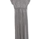 Baltic Born  Athena Pleated Dress Metallic Silver Gray Womens Medium Bridesmaid Photo 2