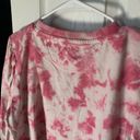 DKNY Jeans Pink and White Water Color Acid Wash 100% Cotton Sweater Photo 5