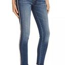 AQUA  Track Stripe Frayed Mid-rise Skinny Jeans - 26 Photo 0