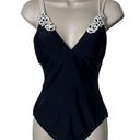 Profile  by Gottex black vintage one piece swimsuit with white details sz 10 Photo 0