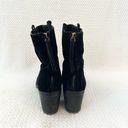 Sam Edelman  Black Suede Farrell Western Style High Cut Heeled Ankle Boots 8 Photo 2