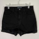 Modcloth  Curvy Black Denim Shorts MS007 High Rise Cutoff Jeans Size 32 Photo 0