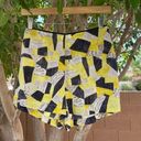 Equipment  Femme Shorts Womens Small Yellow Black Abstract Silk Summer Boho Photo 0