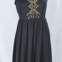 Bongo Black Open Back High Low Dress with Gold Pyramid Spike Detailing Size Medium Photo 2