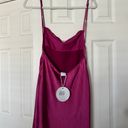 Selfie Leslie DOLCE LIFE LOW BACK MINI DRESS SATIN FUCHSIA Photo 4