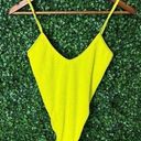 Good American  RIBBED One Piece Swimsuit WOMENS SIZE 1/2 Small NEON YELLOW NWOT Photo 0