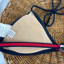 Tommy Hilfiger Vtg Y2K  Navy Colorblock Bikini Top Triangle Halter Tie Sz Large Photo 7