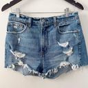 Abercrombie & Fitch  The Mom Short High Rise Jean Shorts Size 28/6 Distressed Photo 0