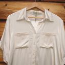 Dissh NWT  Simone Satin Short Sleeve Button Front Blouse Top Photo 4