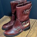 Vince Camuto  Alicenta Mid Calf Leather Moto Boots Women’s Size 8M Brown Photo 0