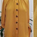 Dress Barn  Mustard Gold Metallic Thread Button Blouse Size XS See Description Photo 10