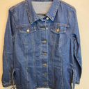 Allegra K  Long Sleeve Denim Tie Waist Belt Button Up Jacket NEW Size Medium Photo 8