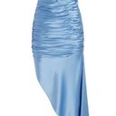 Cinq à Sept NEW NWT Cinq A Sept Eliza Strapless Asymmetrical Midi Dress In Deja Blue Photo 2