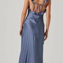 ASTR  the Label BRYNA RUFFLE STRAP SATIN MAXI DRESS SZ XS slate blue Photo 2