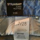 Simple Society  Juniors Jeans High Rise Straight Light Wash Size 7/28 Rhinestones Photo 3