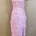 Lulus NWOT  Elevated Sensation Blush Pink 3D Floral Embroidered Midi Dress Photo 0