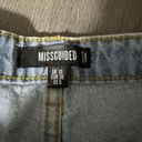 Missguided  High Rise Light Wash Distressed Raw Hem Short Shorts Size 6 Photo 3