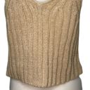 Boho Beige Knitted Cropped Tank Sweater Vest Size M Photo 2