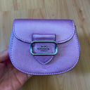 Coach  Silver/Metallic Lilac Morgan Card Case On A Chain #CP245 Photo 8