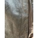 BCBGMAXAZRIA BCBG MAX AZARIA Leather Jacket Womens Size 8 Brown Long Sleeve Buttons Front Photo 7