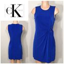 Calvin Klein  blue faux wrap dress. Size 4. NWOT Photo 1