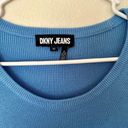 DKNY Jeans Women XS Blue Knot Sweater Logo Crop Fitted Long Sleeve Knit Comfy Photo 3