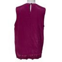 Coldwater Creek  Raspberry Pink Lacy bottom; keyhole back Tank Top; size XL/18 Photo 2