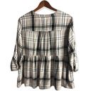 Torrid  Plaid Metallic Babydoll Twill Button Front Top Photo 3