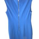 DKNY  Blue dress w asymmetrical neck and 19" accent metal zipper Photo 13