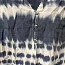 kim rogers  Womens Navy Tie Dye Roll Tab Sleeves V-Neck Blouse Top Size 1X Plus Photo 3