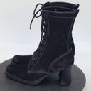 Nine West  Women's Black Suede Lace-Up Mid-Calf Boots Size 9 Casual Fall Winter Photo 3