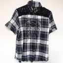 Harley Davidson  Plaid Snap Closure Short Sleeve Shirt Photo 3