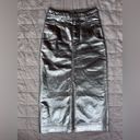 Pilcro RARE  Silver Metallic Denim Structured Column Midi Skirt - 2 Photo 2