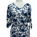 Acting Pro NEW  Navy and White Floral Knit V Neck Short Sleeve Dress Size 1X Photo 10