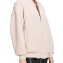 Avec Les Filles  Coat Faux Fur Bomber Jacket in Bone (Cream) Sz L NWT Cozy Teddy Photo 1