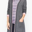 Talbots T by  Mixed Texture Marled Cardigan Womens Sz S Pink/Black/Grey Long Cozy Photo 0