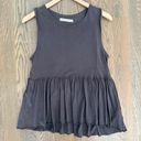 We The Free Continental Peplum Sleeveless Knit Top in Charcoal Grey Extra Small Photo 0