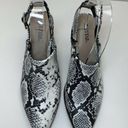 JustFab  Dion Black & White Snake Print Sling Back Block Heeled Mules Size 8.5 Photo 3