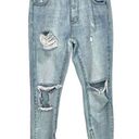 One Teaspoon  Blue Trashed High Waist Freebird Rigid Skinny Leg Denim Jeans 25 Photo 0