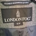 London Fog  Gray Button Down Wool Coat With Attached Matching Scarf Size‎ 18W Photo 2